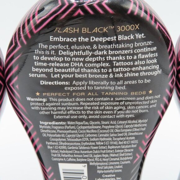 European Gold 3 Pack Flash Black 3000X Indoor Tanning Bed Lotion 12 Fl Oz NEW - Picture 6 of 10